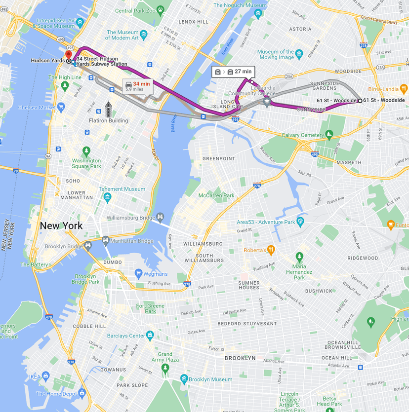 Sunnyside to Hudson Yards